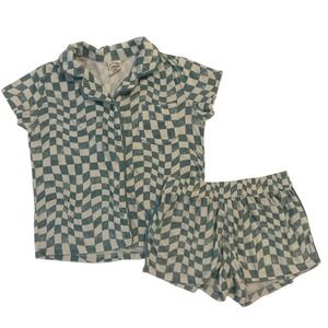 Art Class Girls Dizzy Checkered Fleece Pajama Set size Medium